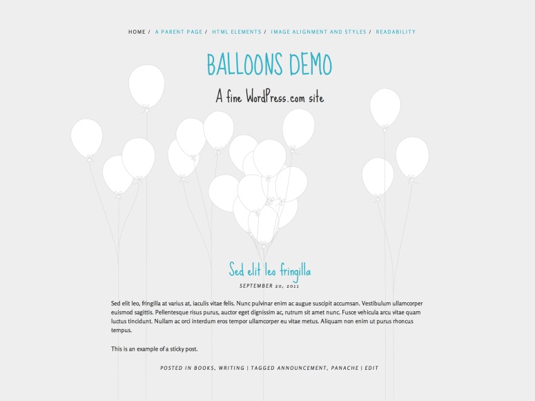 Balloons テーマスクリーンショット