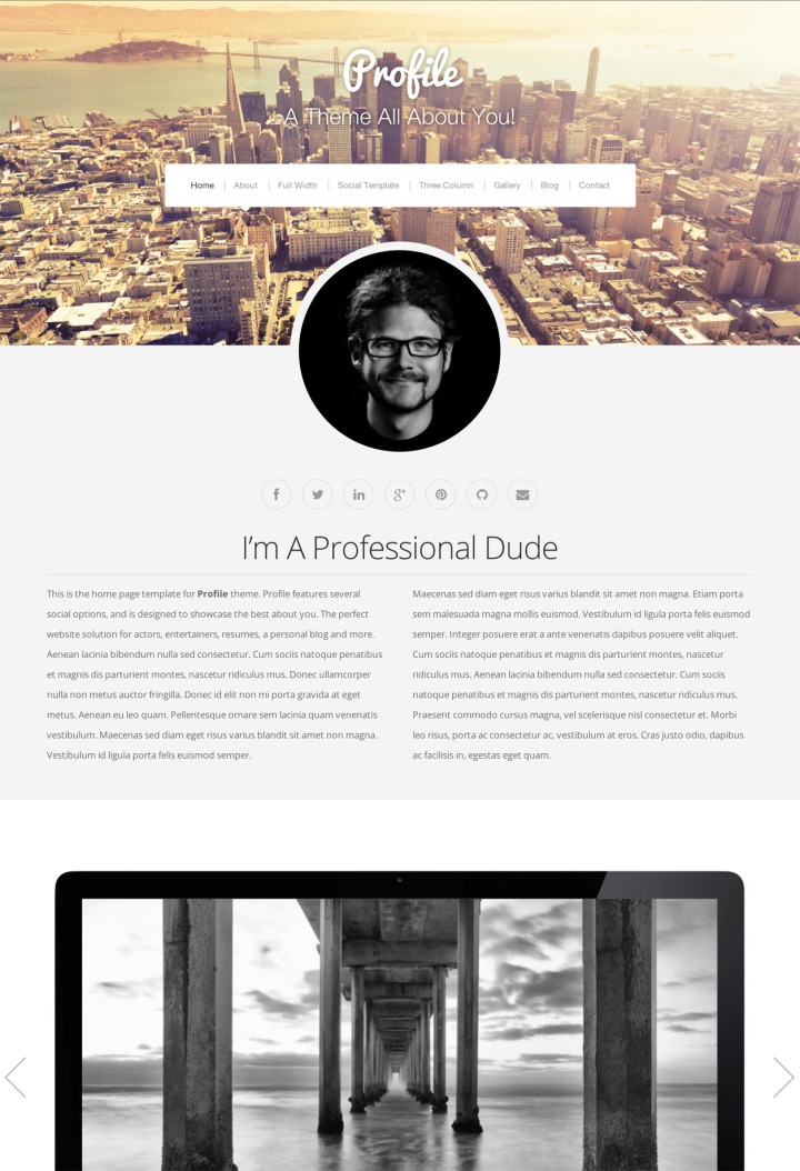 Profile's Home Page template