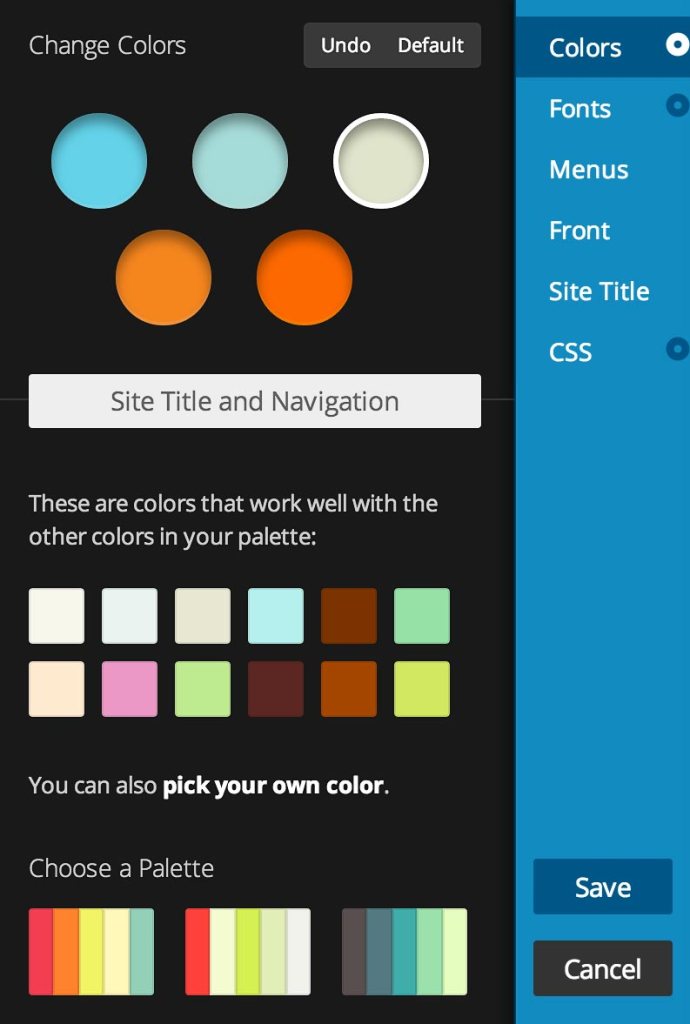 Custom Colors Panel