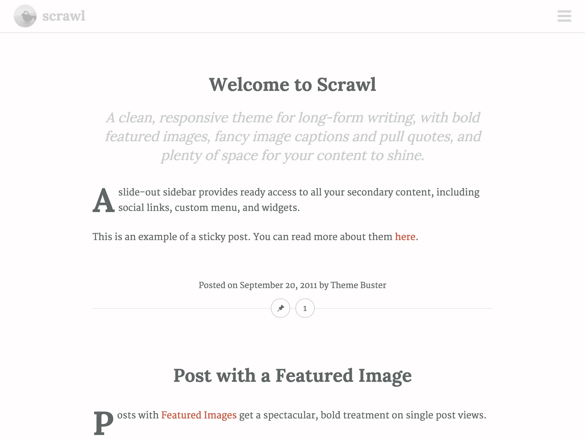 Scrawl WordPress theme
